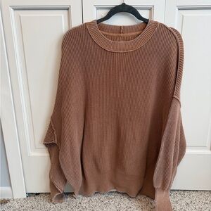 Aerie Warm Brown Crew Neck Sweater
